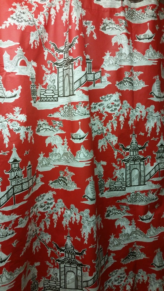 Fabric shower curtain Waverly peaceful temple by kirtamdesigns