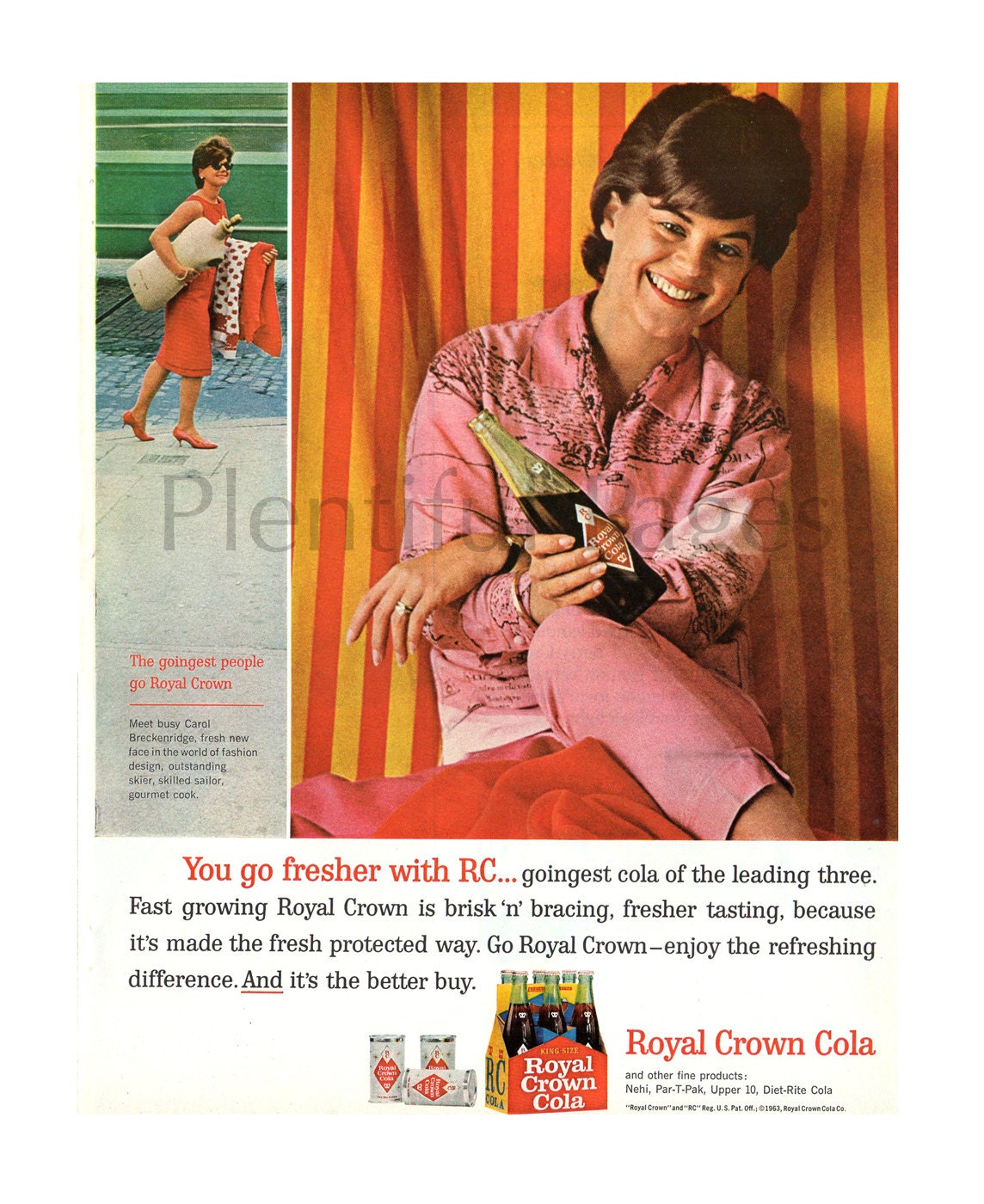 1963 Royal Crown Cola Vintage Ad RC Cola 1960's Lady