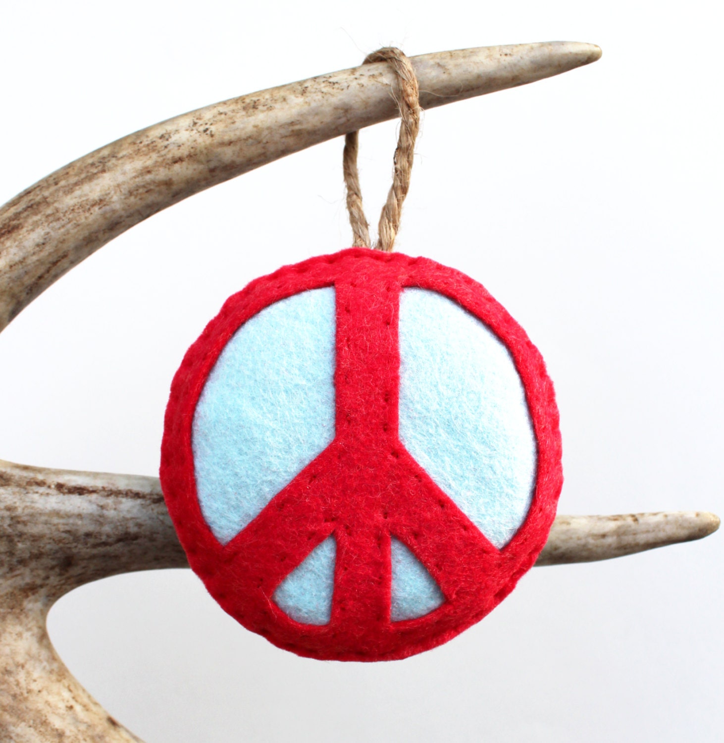 Peace Sign Felt Christmas Ornament (Made to Order)