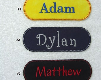 Personalized Single Name Patch Style #6 Fabric Embroidered Iron On Applique Patch MADE TO ORDER