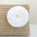 Tan Woven Clutch Handbag / White Fabric Flower