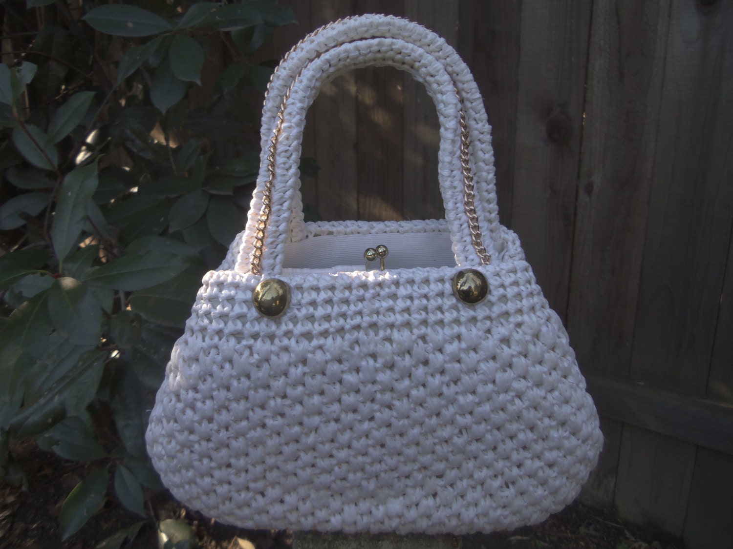 Raffia Straw Handbag White Straw Handbag 1950s 50s 1960s 60s