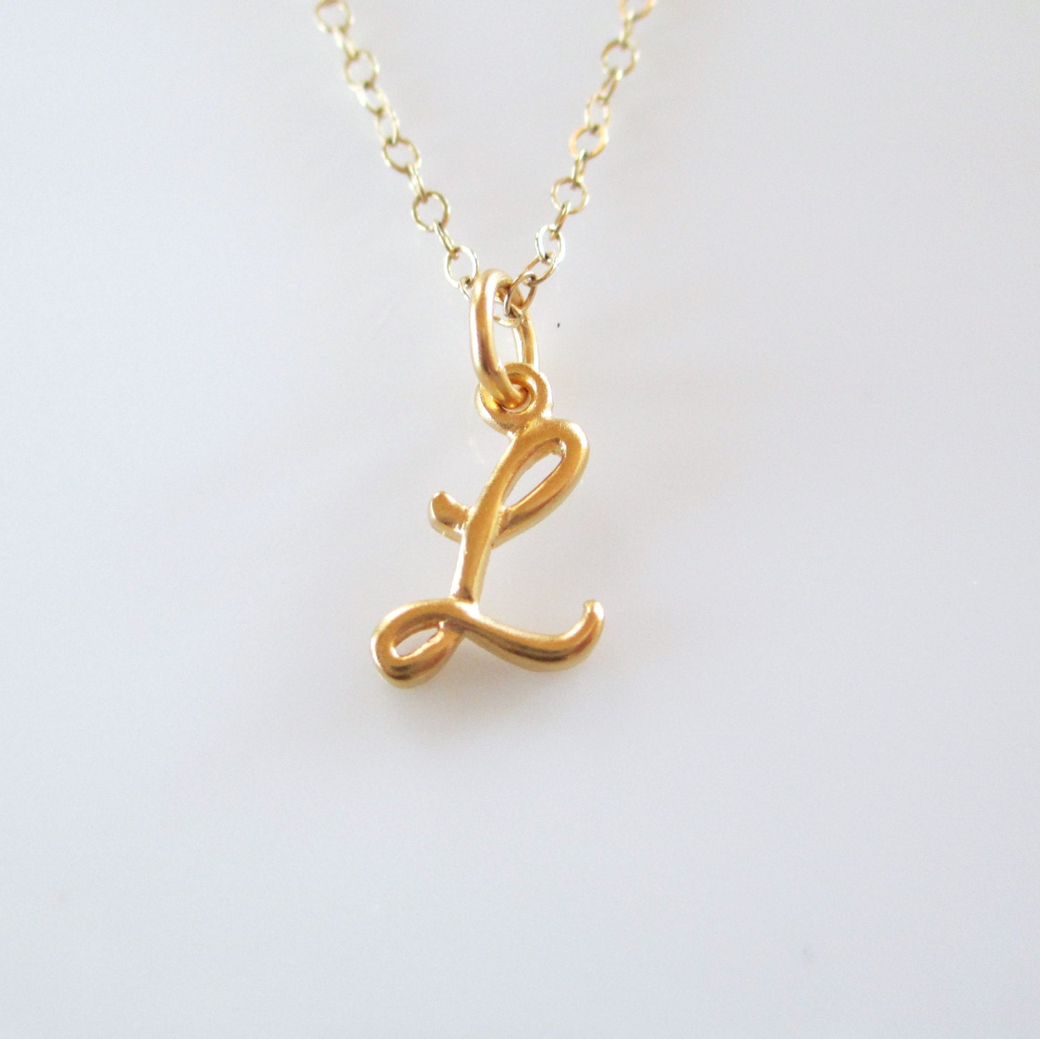 Gold Cursive Initial Necklace Gold Cursive Letter by 10west