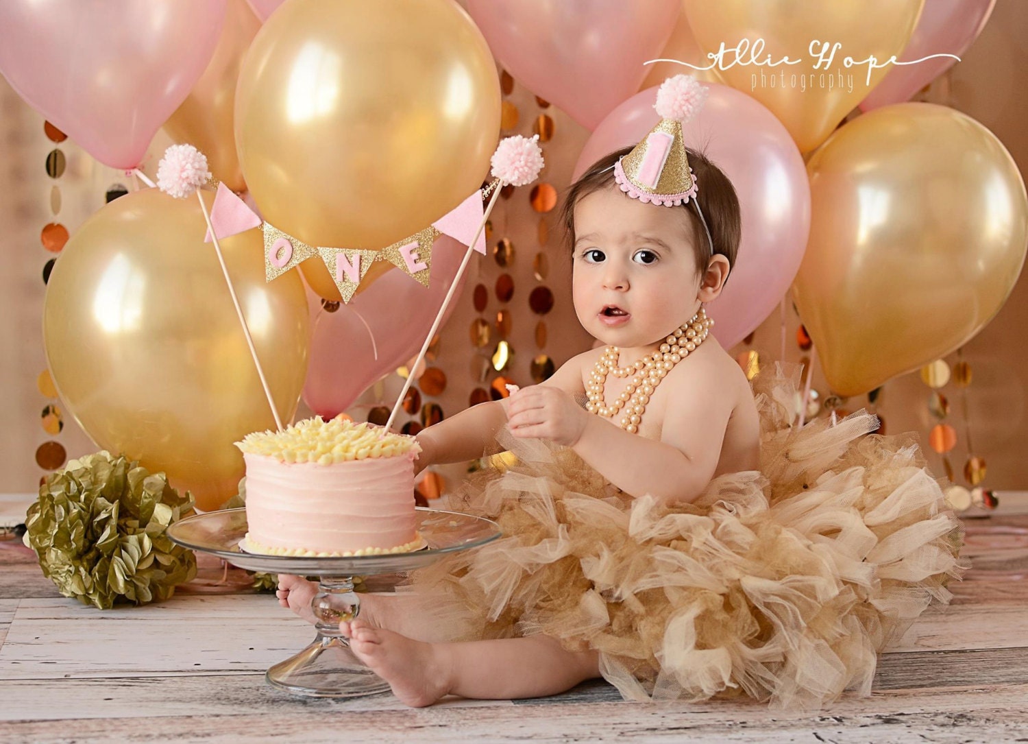 Baby Girls Birthday Tutu Dress Outfit Gold Toddler Tutus