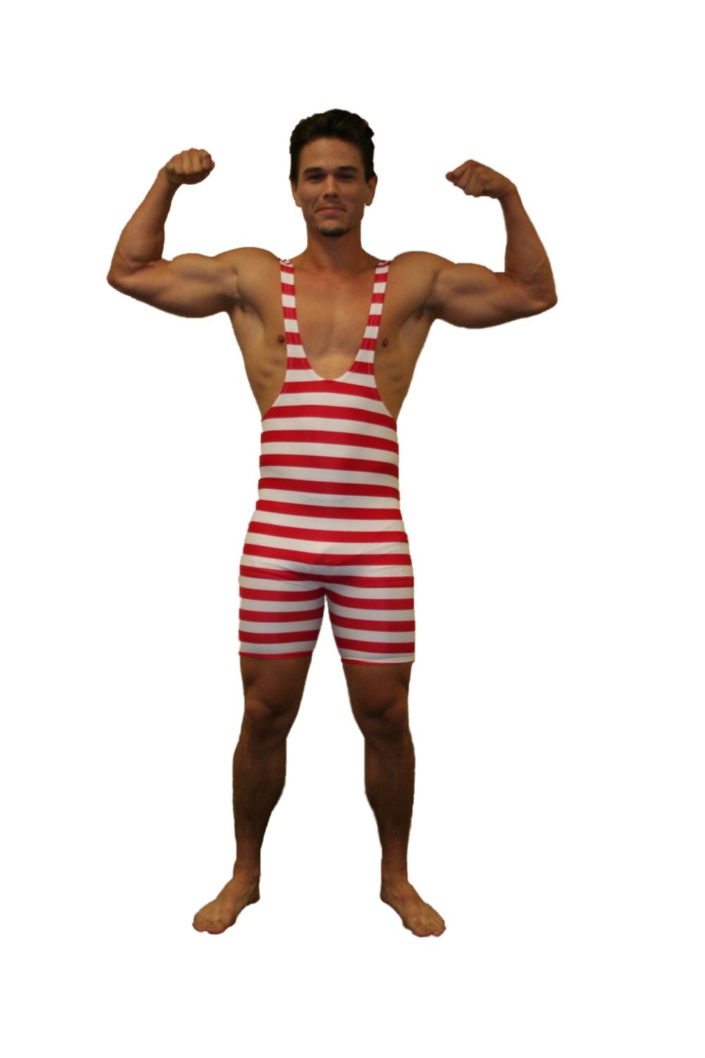 Adult Male Strongman Costume Wrestling Singlet Double by Leotots