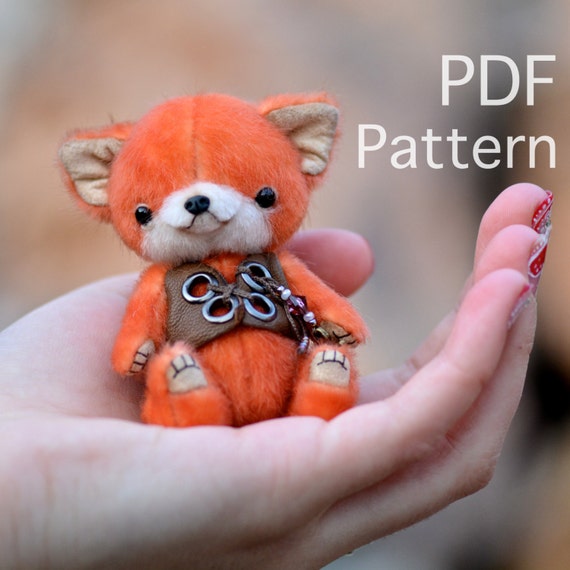 Mini miniature fox bear e-pattern PATTERN PDF Zorro by Tatiana Scalozub