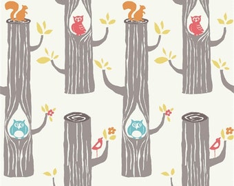 Birch Circa52 - Woodland Friends- Organic Cotton Fabric low shipping