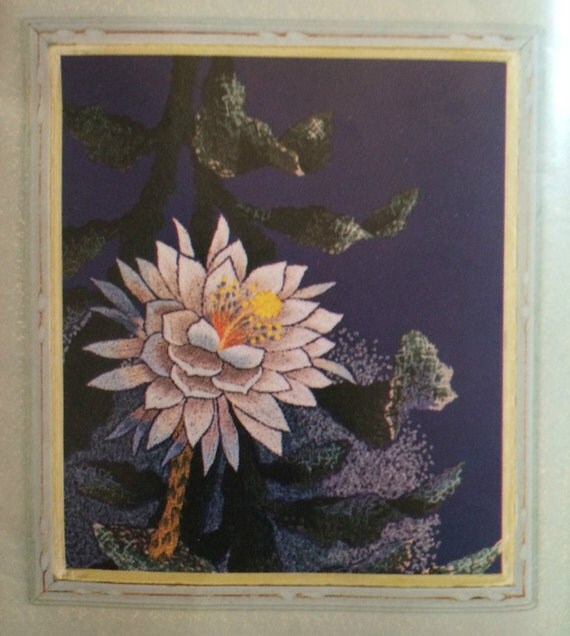 Vintage Japanese Bunka Punch Embroidery Kit Pink Flower On