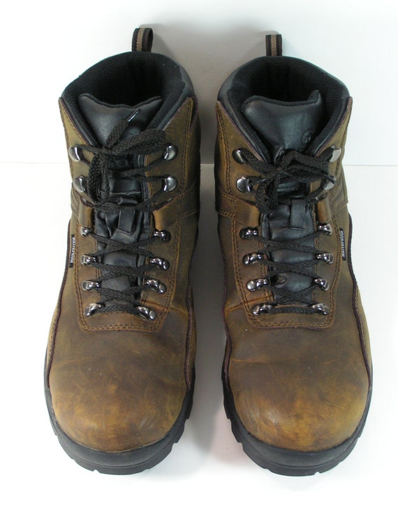 magellan waterproof hiking boots mens 10.5 brown leather work