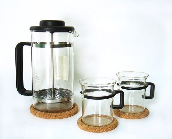 Bistro cups by Press vintage Glass Coffee  Vintage bodum vintageer Mug Bodum French