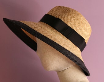 Wide brim two tone fedora hat "Dalia"