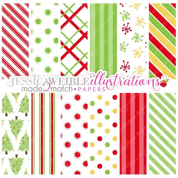 Christmas Angels Cute Digital Papers for Card Design, Scrapbooking, and Web Design Il_570xn