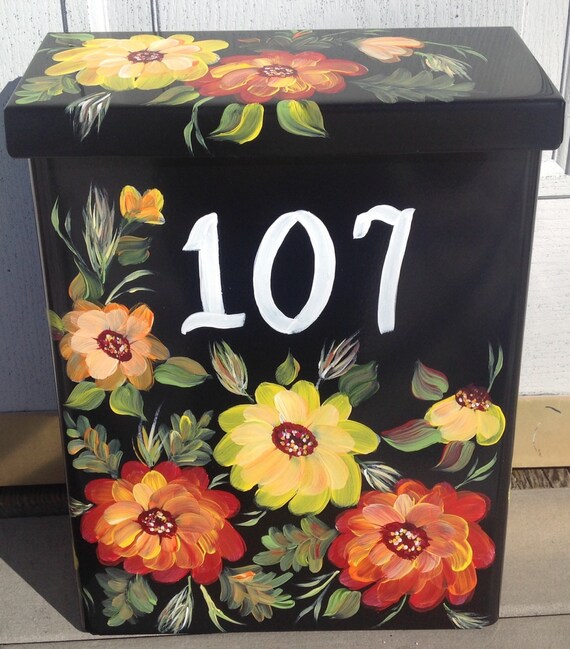 Hand Painted Residential Wall mount mailbox by ABeautifulGift