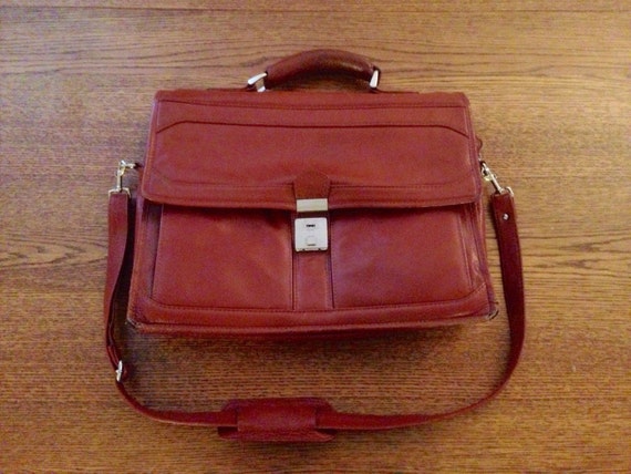 orange leather briefcase