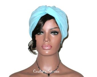 Blue Turban, Aqua Blue, Blue Cotton Turban, Women's Handmade Fashion, Stretch, Cotton Gauze, Twist, Summer Turban