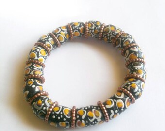 Mens African trade bead bracelet-   mens beaded  bracelet