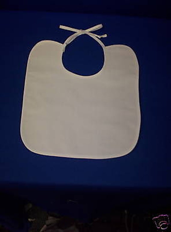 Items similar to 24 White Cotton Baby Bibs With White Trim 7 1/2" X 7 1