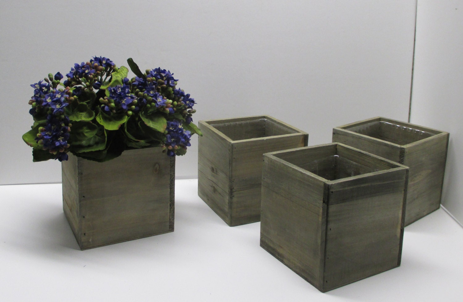 Wood Box Vase Wooden Boxes Wedding Woodland by BirchHouseMarket