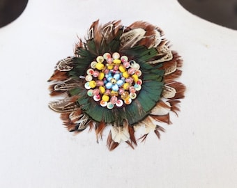Feather applique 100 % handmade 1 pieces listing