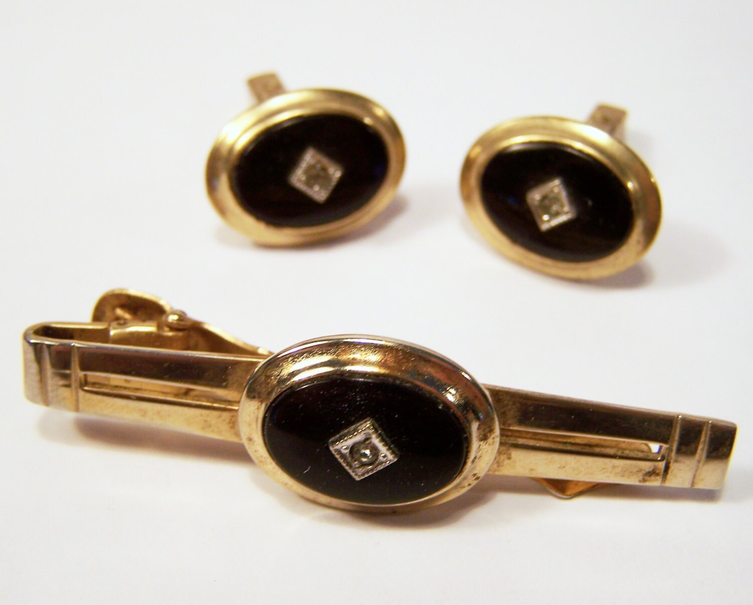 Vintage Anson Men's Jewelry Set Cufflinks Tie by GretelsTreasures