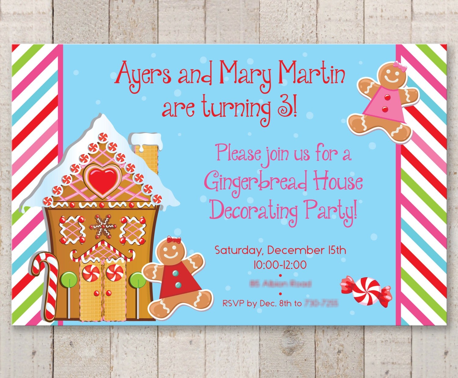 Gingerbread Birthday Party Invitations 5