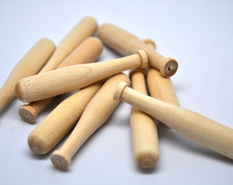 WOODEN BASEBALL bats - Qty 10 - Craft Supply - Baseball party - Party favors - Mini bat