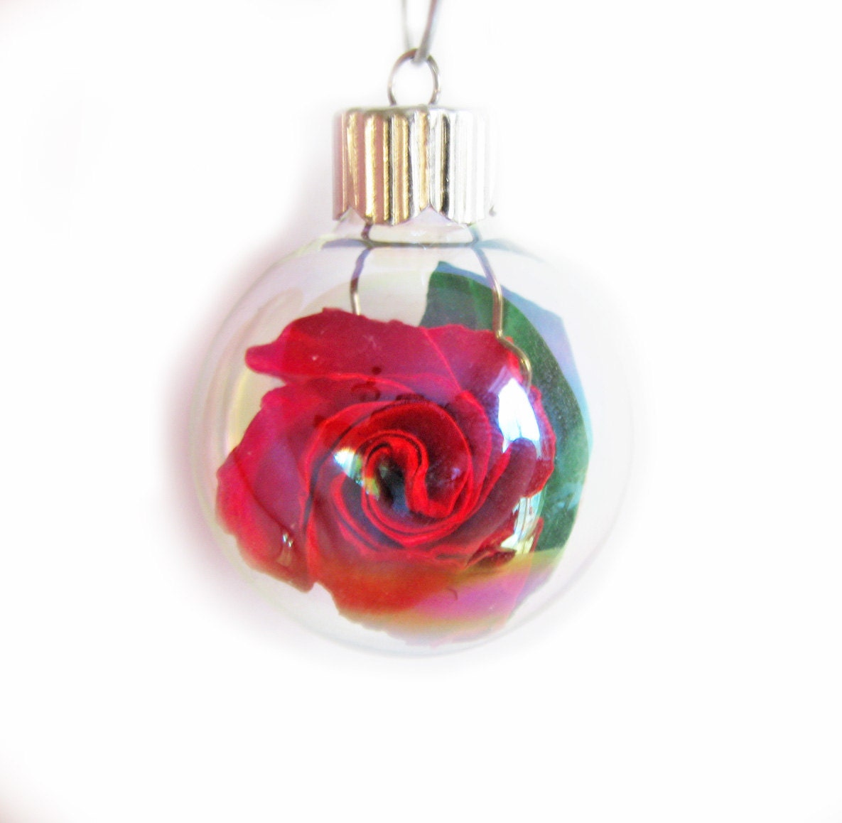 glass ornament rose origami ornament small glass bulb glass ornament rose origami ornament small glass bulb