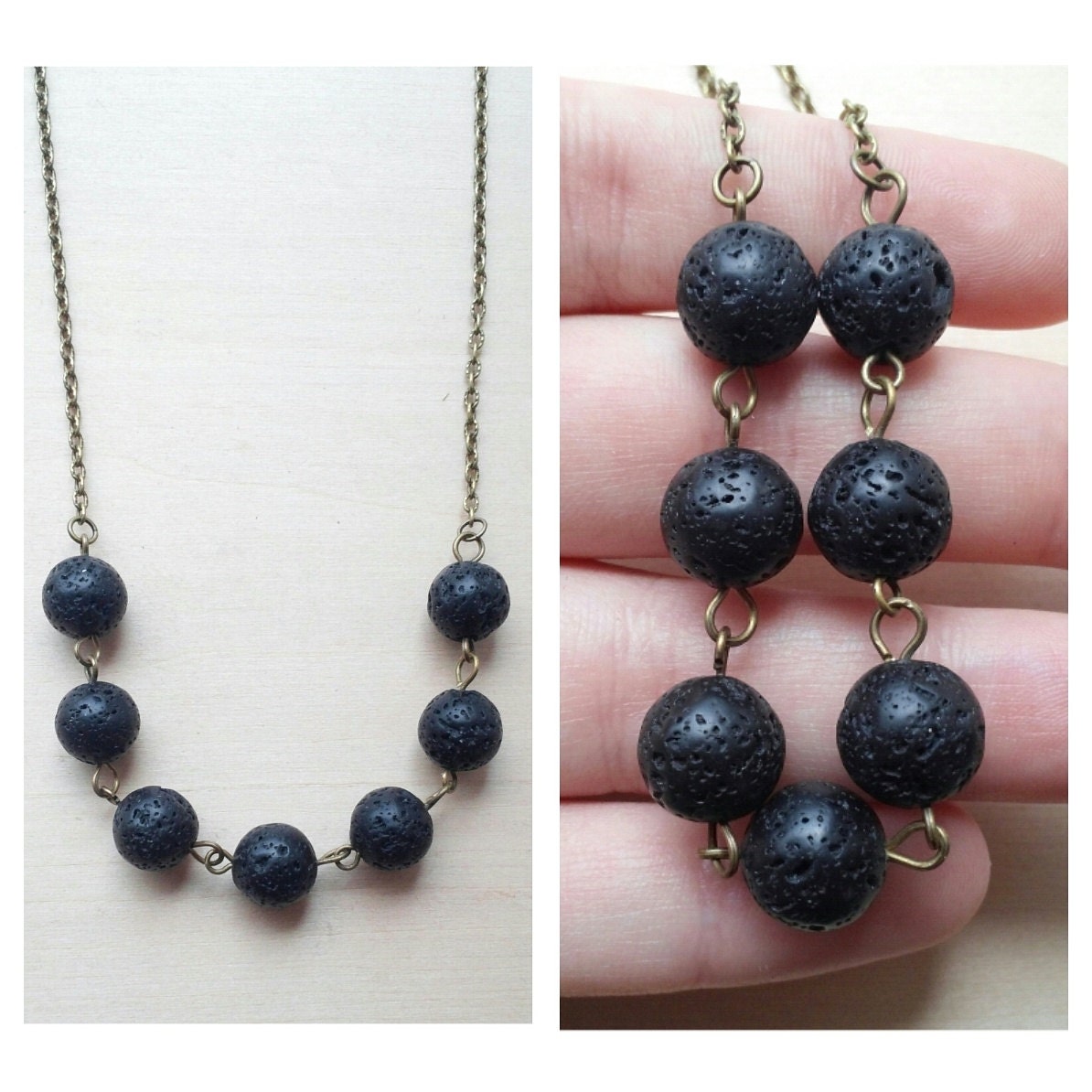 Long Lava Rock Necklace by DrunkenMermaid on Etsy