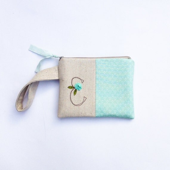 SALE Small Personalized Purse with Letter E by MamaBleuDesigns