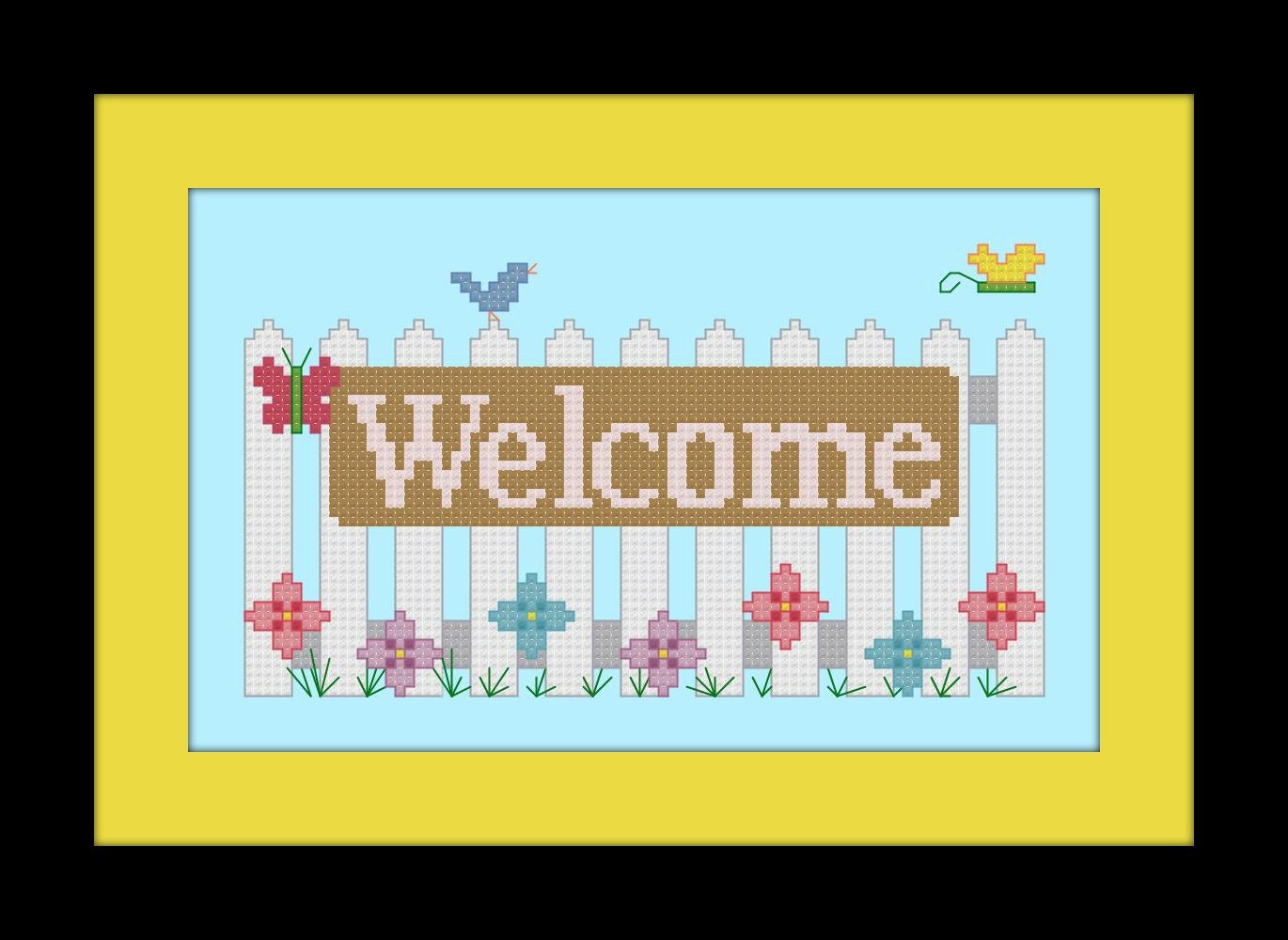 Welcome Cross Stitch Pattern PDF File Instant Download X