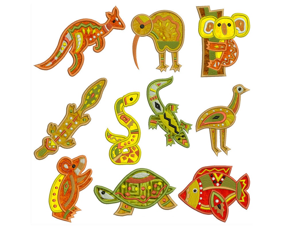 NATIVE AUSTRALIA Machine Applique Embroidery Instant