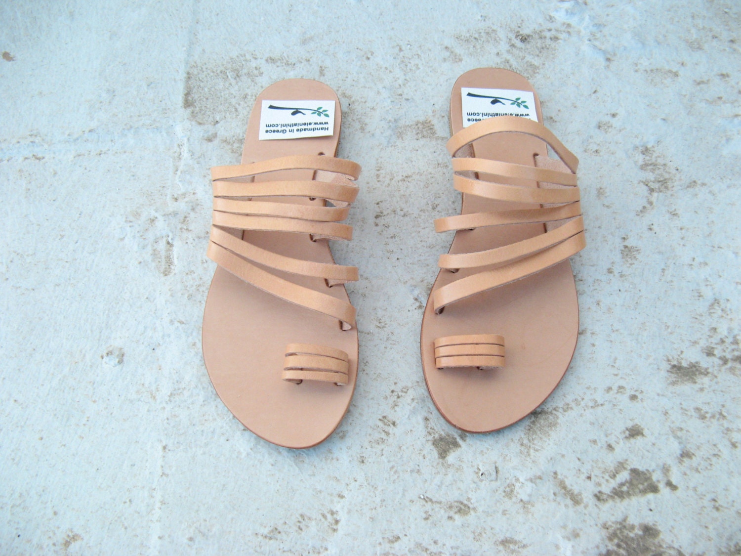 Greek leather sandalsStrap women slides Leather sandals by EATHINI