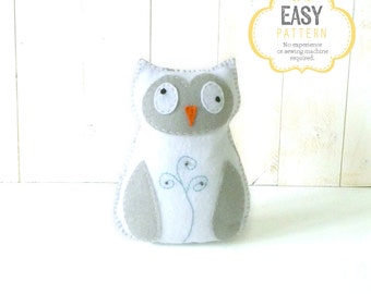 50% Off - Owl Sewing Pattern, Owl Stuffed Animal Hand Sewing Pattern, Felt Owl Pattern, Owl Plushie, Owl Softie, Instant Download PDF