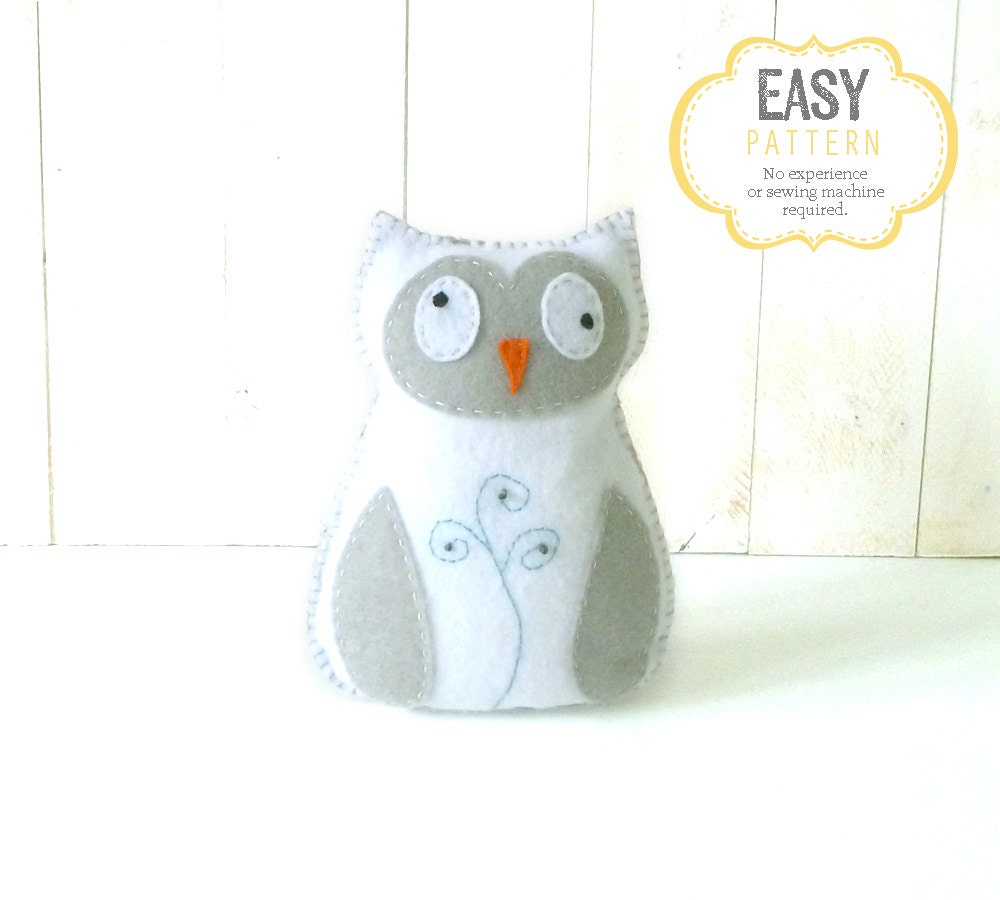 Owl Sewing Pattern Owl Stuffed Animal Hand Sewing Pattern