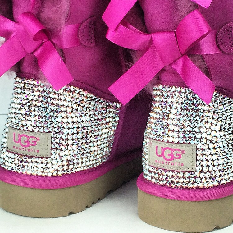 Custom UGG Boots made with Swarovski Bailey Bow by TheILLlines