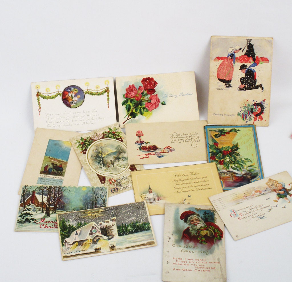 Vintage 15 Christmas Postcards 1908 1925