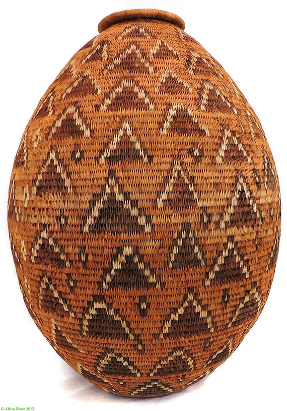 Botswana Lidded Basket Coiled Africa 20 Inch 75101 by africadirect