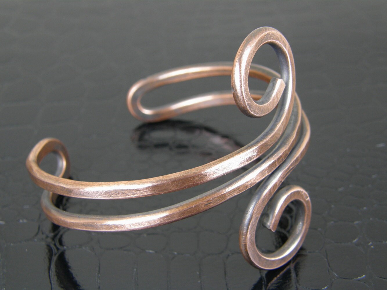 Hammered Copper Wire Bracelet Copper Bracelet Copper Cuff