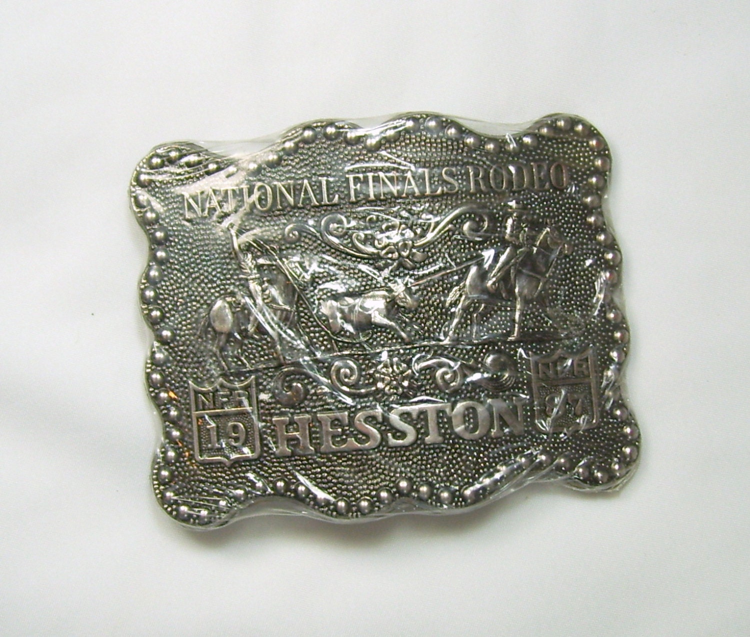 Vintage HESSTON Belt Buckle 1987 NFR National by ReVampingVintage