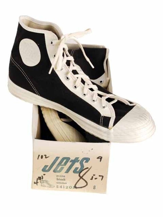 RARE Vintage Mens Red Ball Black Jets High Top Canvas Shoes