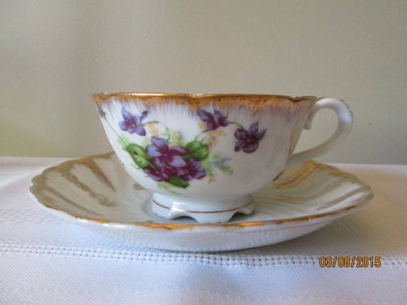 African and and Cup Saucer, Lifton Tea cups vintage Tea tea second Vintage  Cup Saucer,  and saucers hand Violet