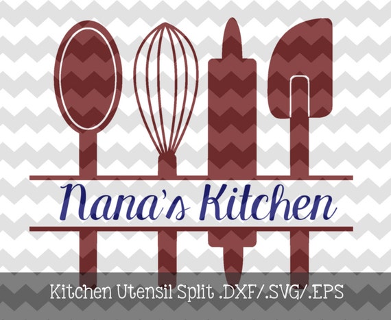 Download Kitchen Utensil Split Monogram Frame .DXF/.SVG/.EPS File for