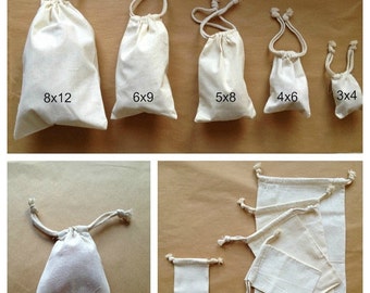 HAPPY2015 3x4 Muslin Bags, Muslin Favor Bags, Party Favor Bags, Muslin ...