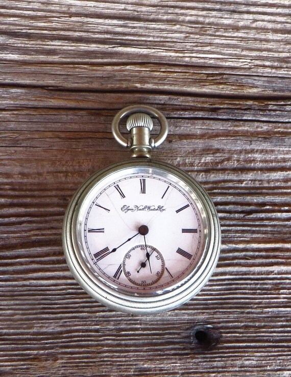 Antique Elgin Pocket Watch Late 1800s Men's Pockete by Misstiques