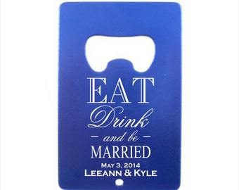 100 of Personalized Credit Card Bottle Opener - engraved bottle opener wedding favor, groomsman gift, colorful personalized party favor