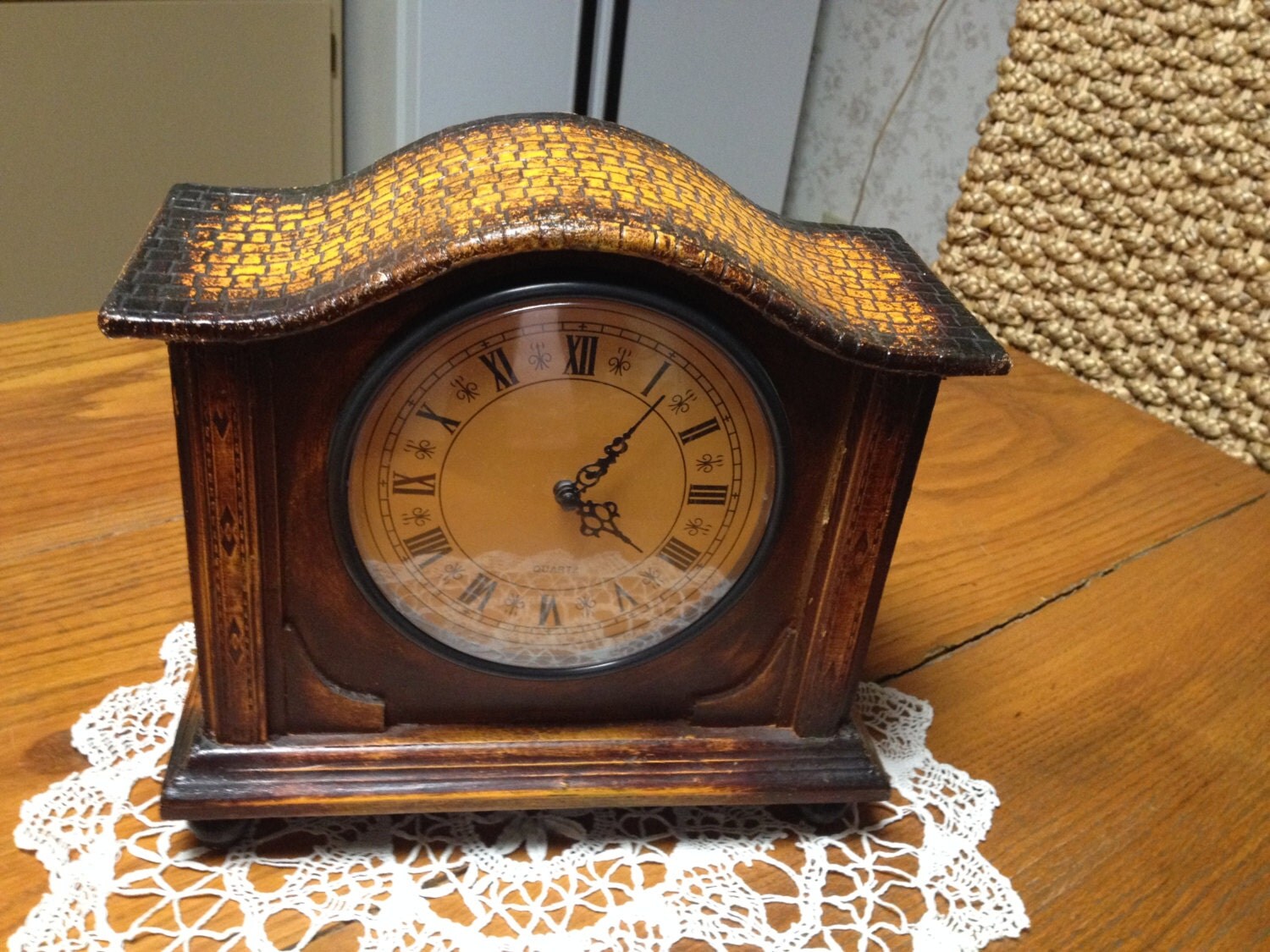 Vintage Cottage Shabby Table Top Clock by WarmWhiteFarm on Etsy