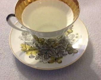 Beautiful VINTAGE USSR Marked Tea Cup And Saucer set - Great Quality Russian Lomonosov Fine BONE Porcelain. Hand painted in Russia