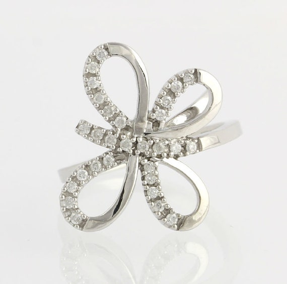 Butterfly Diamond Ring 925 Sterling Silver Women's Fine