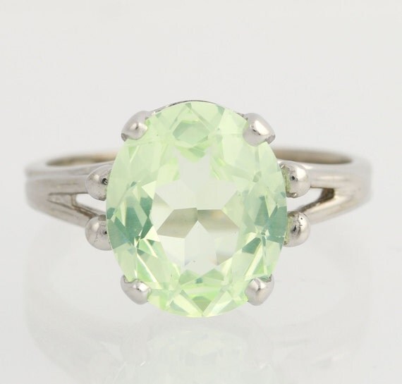 Synthetic Lime Green Spinel Cocktail Ring 10k by WilsonBrothers