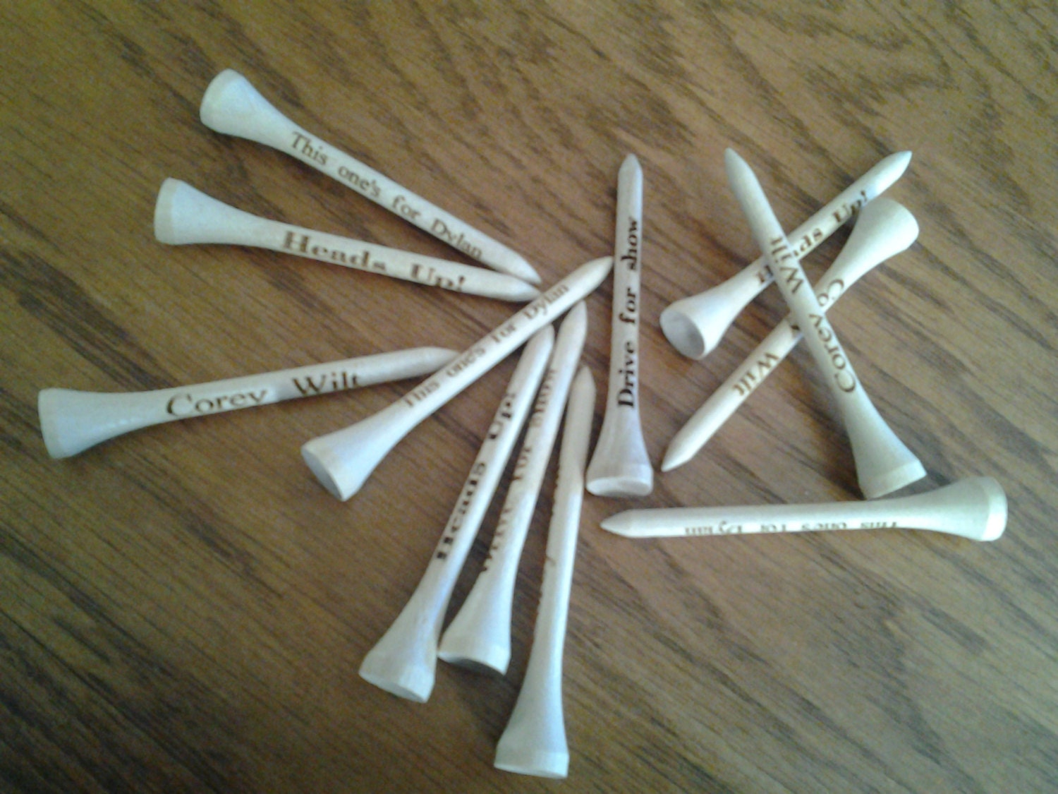 25 Personalized golf tees. Custom engraved.